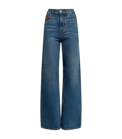 Maje Wide-leg Jeans In Blue