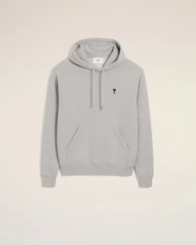 Ami Alexandre Mattiussi Ami Classic Crewneck Sweater With Ribbed Cuffs In Gray