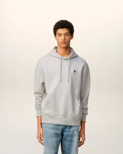 Ami Alexandre Mattiussi Ami Classic Crewneck Sweater With Ribbed Cuffs In Gray