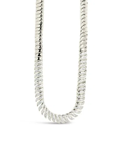Sterling Forever Arabella Cz Chain Necklace In Silver