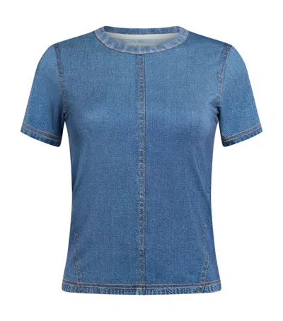 Rag & Bone Miramar Jersey Baby Tee Top In Minetta In Blue