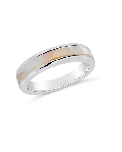 Sterling Forever Mishel Mother-of-pearl Band Ring In Silver