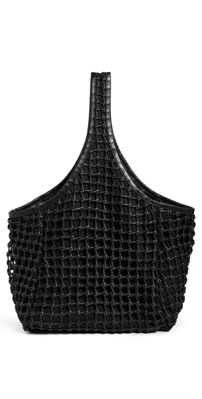 Clare V Bando Bag Black Knot Woven Leather