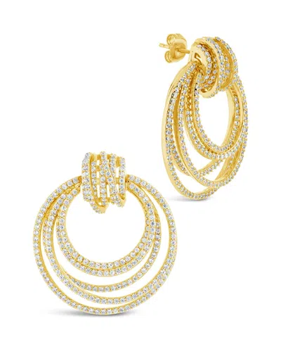 Sterling Forever Jordana Cz Statement Circle Stud Earrings In Gold