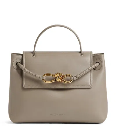Bottega Veneta Small Leather Ciao Ciao Tote Bag In Gray