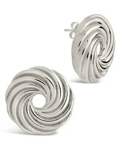 Sterling Forever Cruller Stud Earrings In Silver