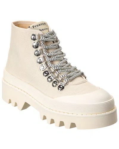 Proenza Schouler Canvas & Leather Boot In White
