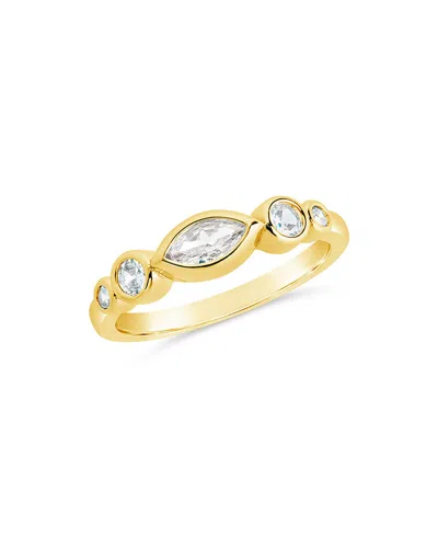 Sterling Forever Mylena Cz Band Ring In Gold