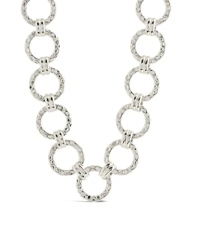 Sterling Forever Molten Chain Necklace In Metallic