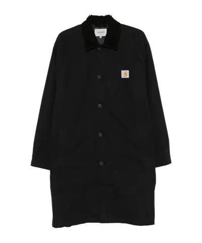 Carhartt Work In Progress Webster Cotton Canvas Coat In Black