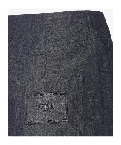 Fendi Women Cotton Wide-leg Trousers In Multi