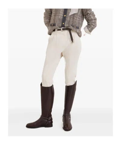 Brunello Cucinelli Classic Leather Boot With Precious Spurs In Brown