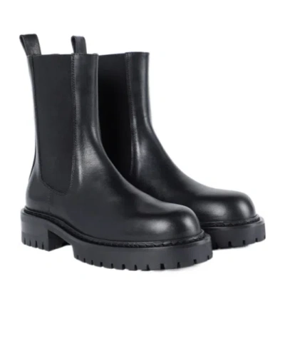 Ann Demeulemeester Elastic-panel Leather Boots In Black