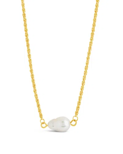 Sterling Forever Elyse Pearl Pendant Necklace In Gold