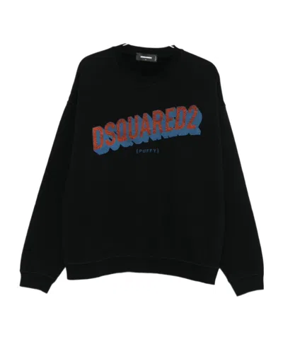 Dsquared2 Logo-print Cotton Sweatshirt In Black