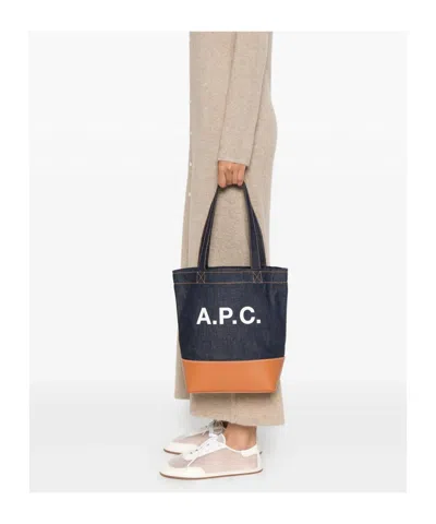 Apc A.p.c. Axel Small Denim Tote Bag In Multi