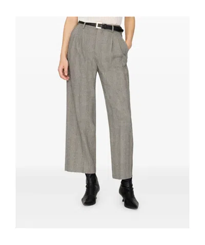 Anine Bing Belen Pants In Grey Polyester In Gray