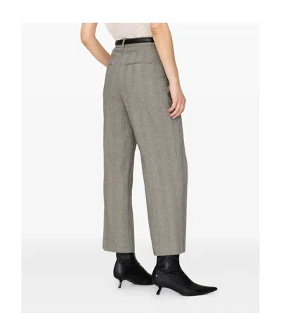 Anine Bing Belen Pants In Grey Polyester In Gray