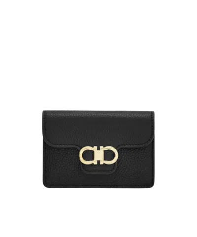 Ferragamo Gancini Key Ring In Black