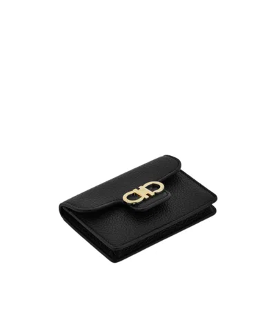 Ferragamo Gancini Key Ring In Black