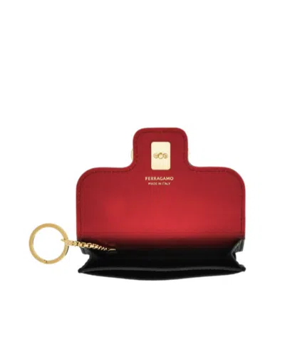 Ferragamo Gancini Key Ring In Black