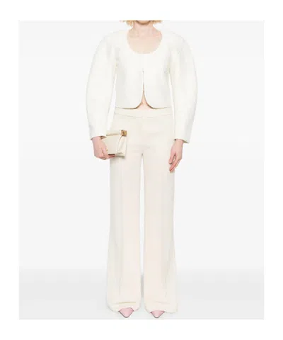 Gianluca Capannolo Pleated Zipper Casual Pants In White