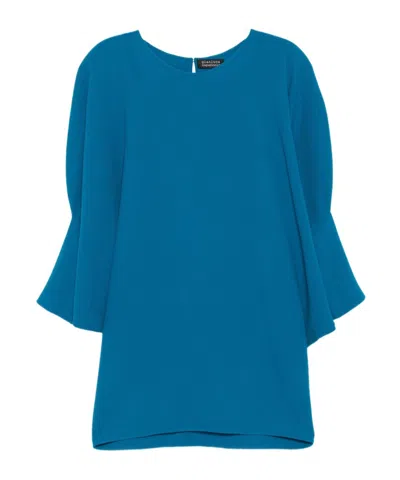 Gianluca Capannolo Round-neck Bell-sleeve Dress In Blue