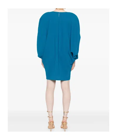 Gianluca Capannolo Round-neck Bell-sleeve Dress In Blue