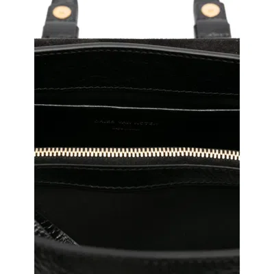 Dries Van Noten Textured Leather Shoulder Bag With Gold-tone Buckle Closure In Black