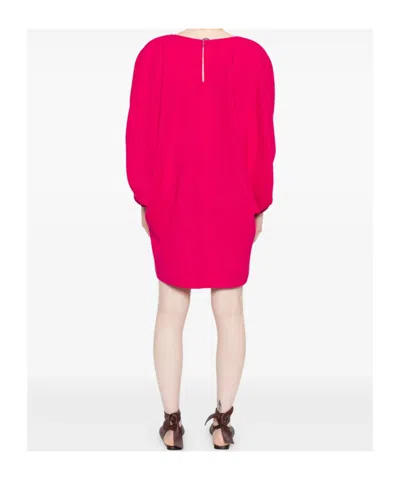 Gianluca Capannolo Bubble Sleeve Round Neck Dress In Pink