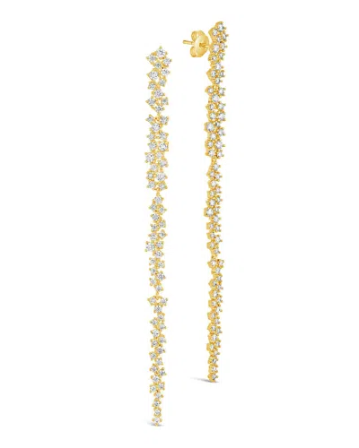 Sterling Forever Audrina Cubic Zirconia Linear Drop Earrings In Gold