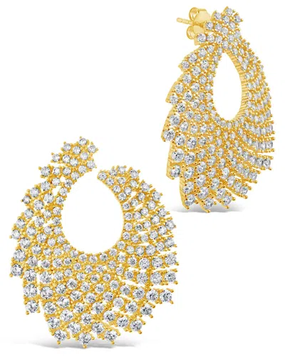 Sterling Forever Viola Cz Statement Stud Earrings In Gold