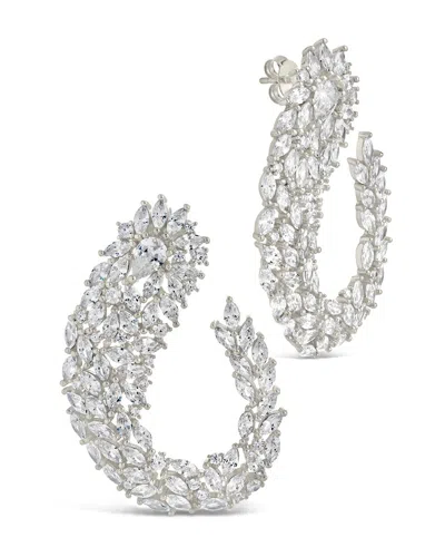 Sterling Forever Gwen Cz Statement Drop Earrings In Silver