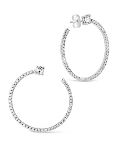 Sterling Forever Cindy Cz Circle Stud Earrings In Silver