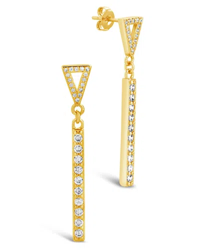 Sterling Forever Kiki Cz Drop Stud Earrings In Gold