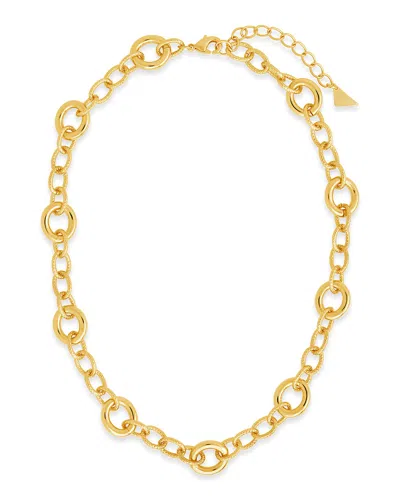 Sterling Forever Carter Round Statement Link Necklace In Gold