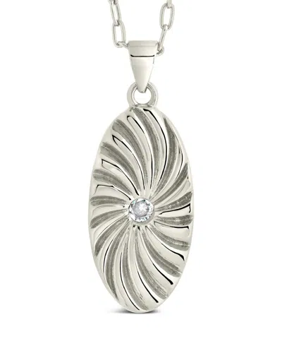 Sterling Forever Tarte Normande Cz Pendant Necklace In Metallic