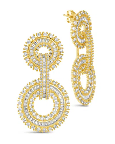 Sterling Forever Reese Cz Circle Drop Earrings In Gold