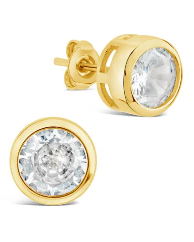Sterling Forever Liv Cz Circle Stud Earrings In Gold