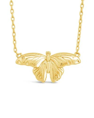 Sterling Forever Rowena Butterfly Pendant Necklace In Gold