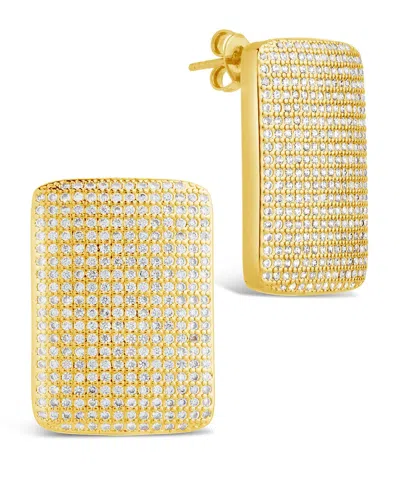 Sterling Forever Beignet Cz Stud Earrings In Gold