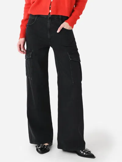 Agolde Wide-leg Cargo Jeans Featuring Belt Loops In Black