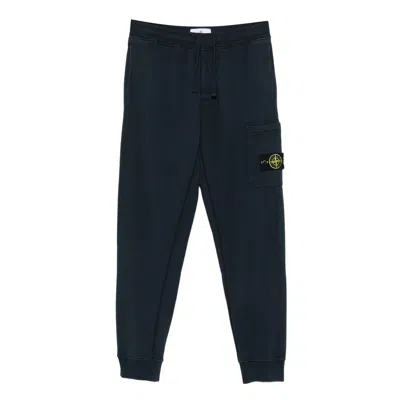 Stone Island Patch-pocket Drawstring Trousers In Blue
