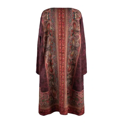 Pierre-louis Mascia Kimono Tapestry Effect In Wool In Brown