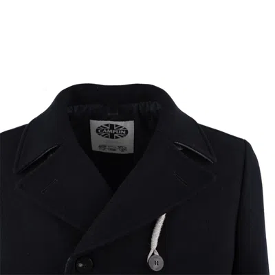 Camplin Peacoat In Wool Blend In Black