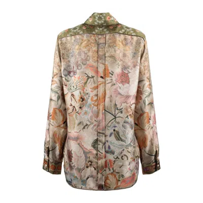 Pierre-louis Mascia Silk Floral Pattern Long Sleeve Shirt In Red