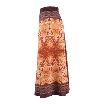 Pierre-louis Mascia Virgin Wool Tapestry Effect Skirt In Red