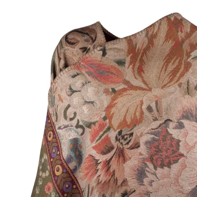 Pierre-louis Mascia Wool Tapestry Effect Poncho In White