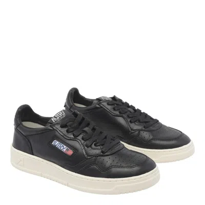 Autry Low-top Nappa Leather Sneakers With Rounded Toe In Black