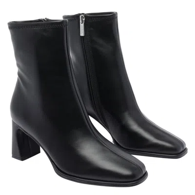Steve Madden Harli Womens Faux Leather Square Toe Ankle Boots In Black